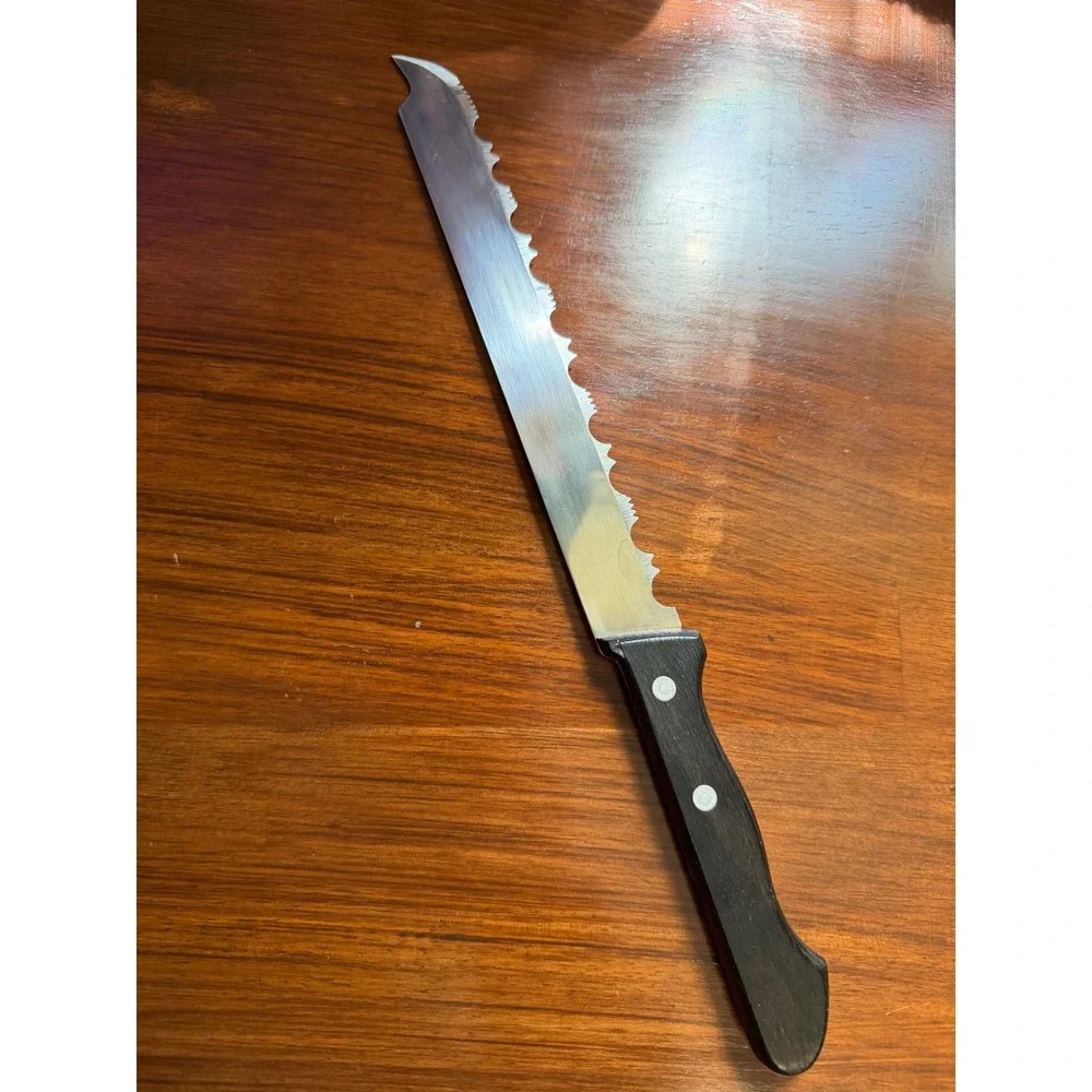 Vintage Ed Wusthof Dreizackwerk Serrated Slicing Frozen Food Knife 4191‎ 7.75